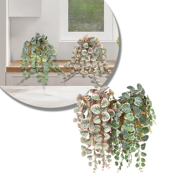 NOVELAR Artificial String of Hearts Plant, Large 18.5 in Fake Greenery, No-Wilt Decoration for Stress-Free Ambiance, Great for Outdoor Weddings and Room Decor