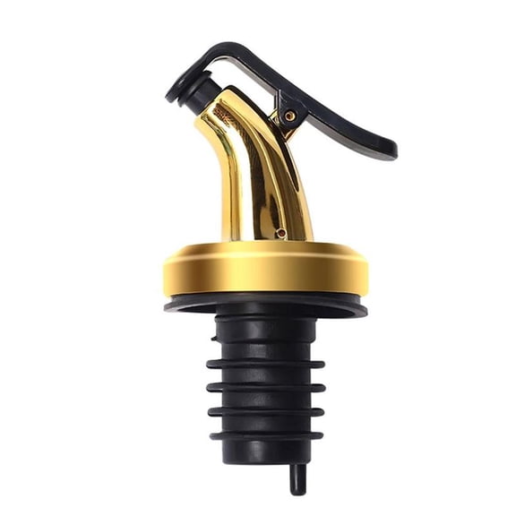 NOVELAR Black and Gold Bar Stoppers, Fits Most Liquor and Oil Bottles, Secure Seal for Vinegar and Syrup Storage
