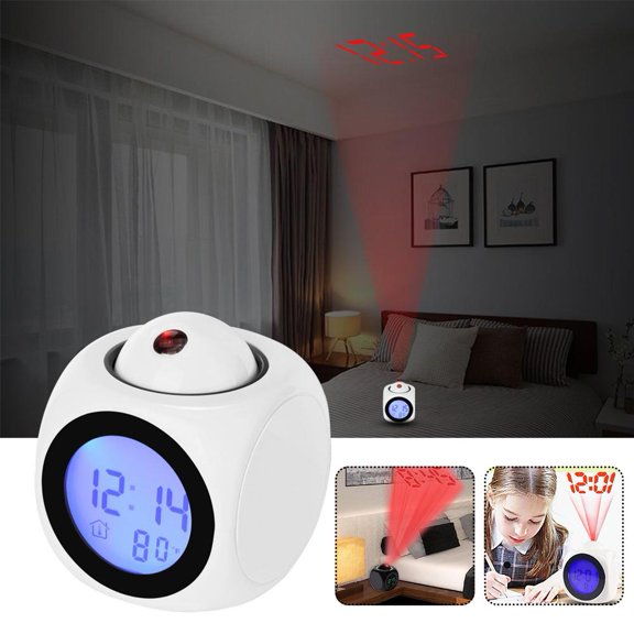 NOVELAR Ceiling Projection Alarm Clock, Plastic Housing, Energy-Efficient LED Display, Great for Easy Viewing from Bed