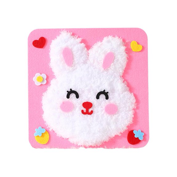 NOVELAR Children's Embroidery Starter Set, 8x8 in Craft with Colorful Wool & Video Tutorial, Enhances Hand-Eye Coordination, Ideal for Kindergarten Art Class and Home Learning