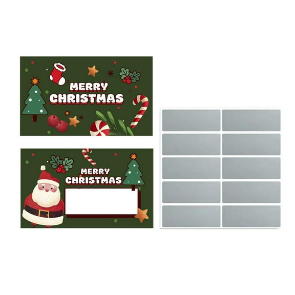 NOVELAR Christmas Sticker Scratch Cards, 10-Piece Set, 3.5 x 2.1 in, Handwriting Interactive Fun for Children, Perfect for Classroom Rewards & Holiday Surprises