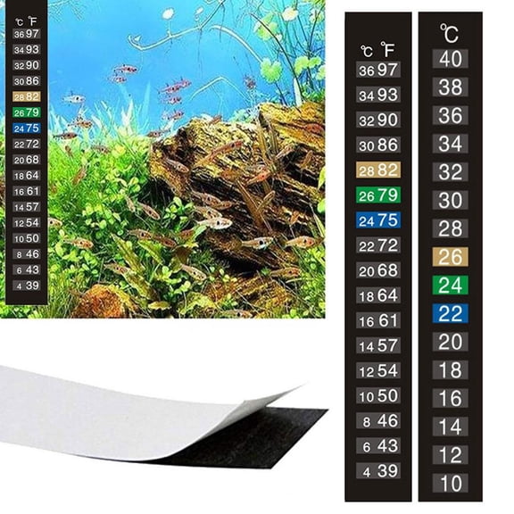 NOVELAR Color Change Thermometer, 5.12 Inch Strip with Green/Blue/Brown Display, Simple Peel-and-Stick Application, Great for Monitoring Home Brew or Fish Tank