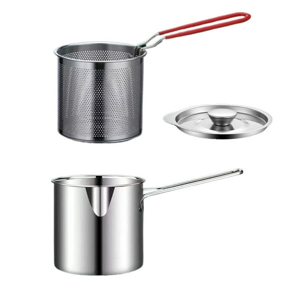 NOVELAR Compact Stainless Steel Cookware Set, Compatible with Induction & Gas Stoves, Perfect for Pan-Frying, Deep-Frying, and Boiling