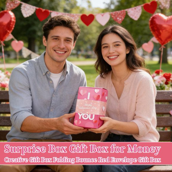 NOVELAR Confetti Popping Gift Box, 12-Piece Set, Personalized Surprise Experience, Perfect for Valentine's Day or Proposals