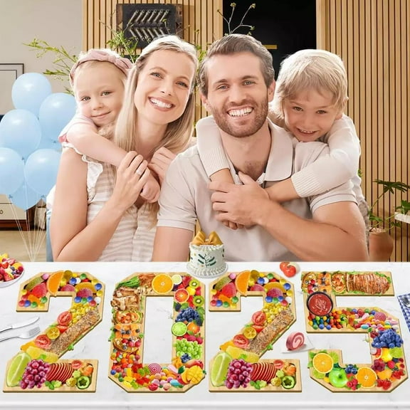 NOVELAR Creative Wooden Food Tray with Number Design, 11.7 in x 7.8 in, Convenient for Classification and Quick Item Finding, Great for Holiday Gatherings and Personalized Decor