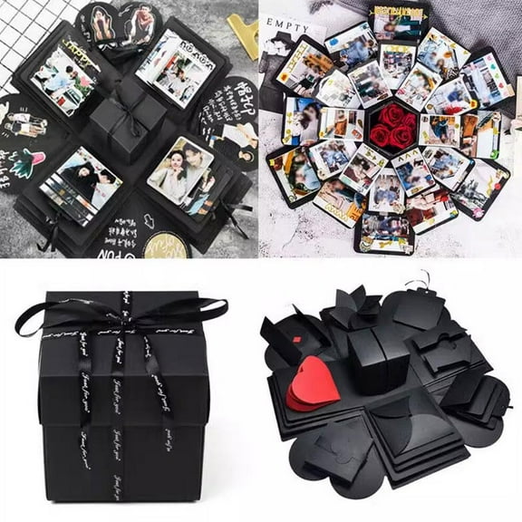 NOVELAR DIY Explosion Photo Box, 4.92 Inch Square Gift Box, Creates a Magic Surprise for Lover, Family, or Personal Memory Scrapbook