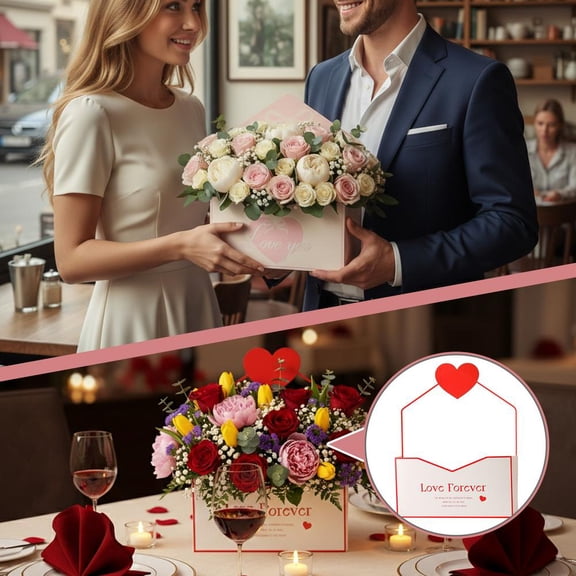 NOVELAR DIY Flower Gift Box Set, 10 Pack Cardboard Boxes in Red Pink Beige, Assemble Your Own Bouquet Presentation, Great for Birthdays and Expressing Love