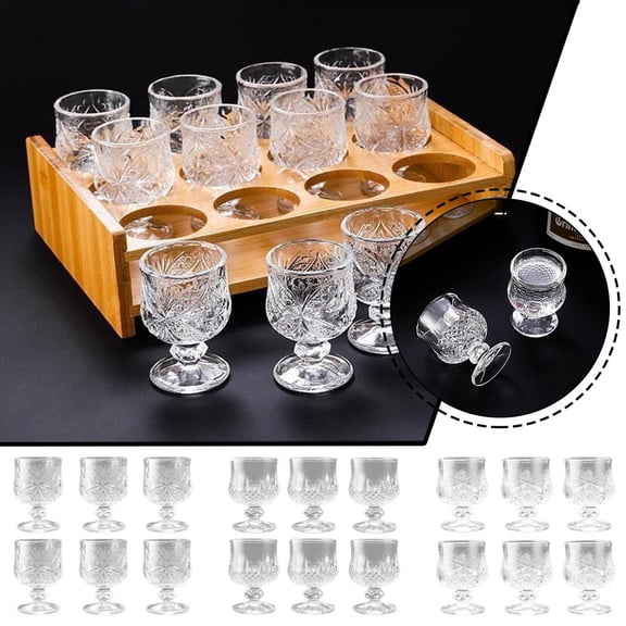 NOVELAR Decorative Drinking Glass with Base, 1.8 x 2.6 inch, 50ml Volume, Multi-Purpose for Beverages or Ornament, Safe and Reliable for Home Entertaining