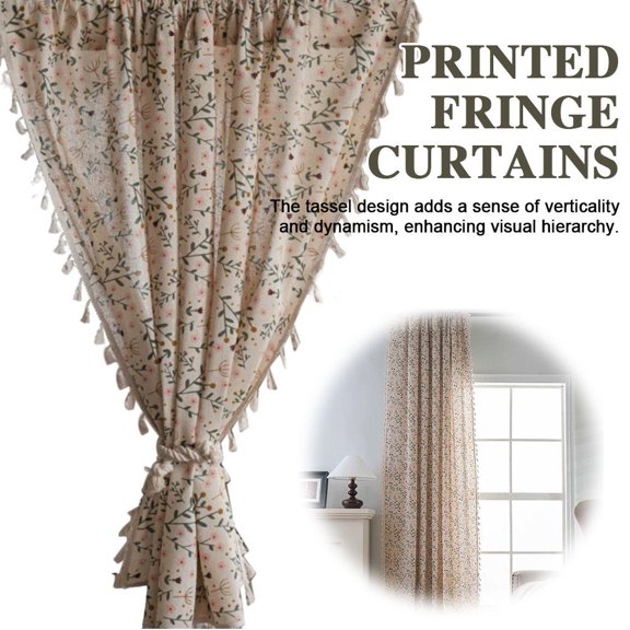 NOVELAR Decorative Window Curtain with Fringe, Polyester Cotton Blend, Easy to Match with Various Home Styles, Ideal for Bedroom or Living Room