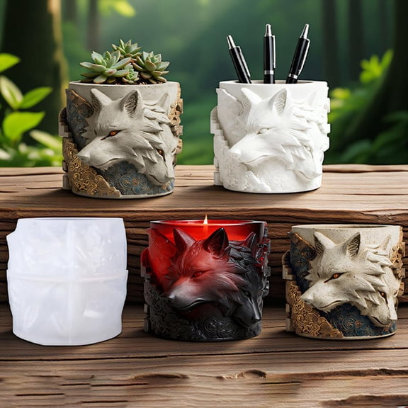 NOVELAR Detailed Animal Head Silicone Mold, 4x3.6x3.4 in Size, Produces Solid 3.2x3.2x3.1 in Crafts, Ideal for Creating Artistic Resin and Concrete Decor Pieces