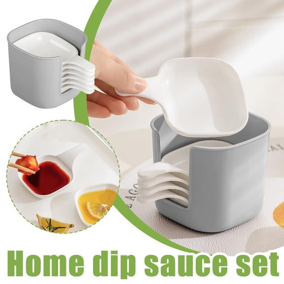 NOVELAR Dipping Plate Organizer Set, Includes 1 Holder and 6 Individual 3.5 inch Saucers, Dishwasher Safe for Simple Cleanup, Use for Chips, Veggies, and Finger Foods