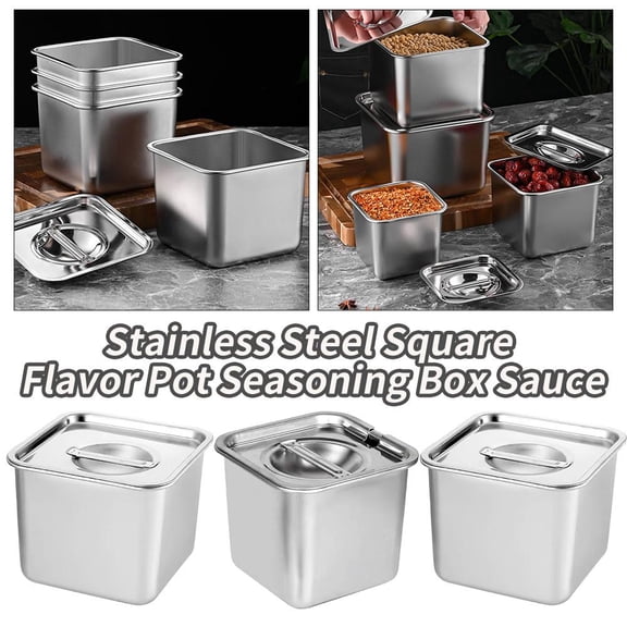 NOVELAR Double-Layer Seasoning Box, 4.68 Inch Capacity, Keeps Spices Dry and Organized, Perfect for Countertop Cooking Station