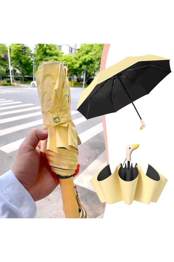 Duck Shaped Handle Umbrella, Sturdy 8-Bone Frame, Colorful Choice for Daily Commute or Outings