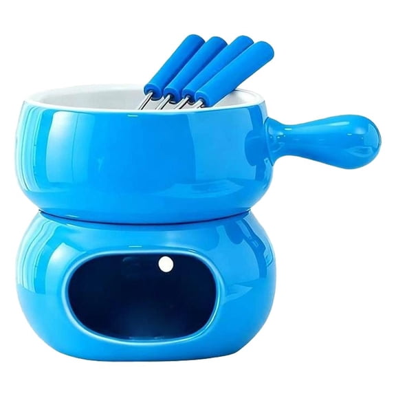 NOVELAR Elegant Fondue Warmer with Ceramic Mug & Base, 3.15 in Tall, Uses Tea Light Candle, Perfect for Melting Cheese or Chocolate Sauce at Home