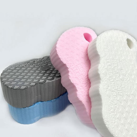 NOVELAR Exfoliating Shower Sponge, Softens Instantly in Water, Hygienic Hard-Dry Storage, Perfect for Back Scrubbing and Removing Dead Skin