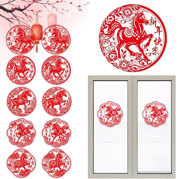 NOVELAR Festive Electrostatic Patches, Pre-Cut Designs for Mix-and-Match Decor, Transform Smooth Surfaces for New Year and Special Occasion Parties