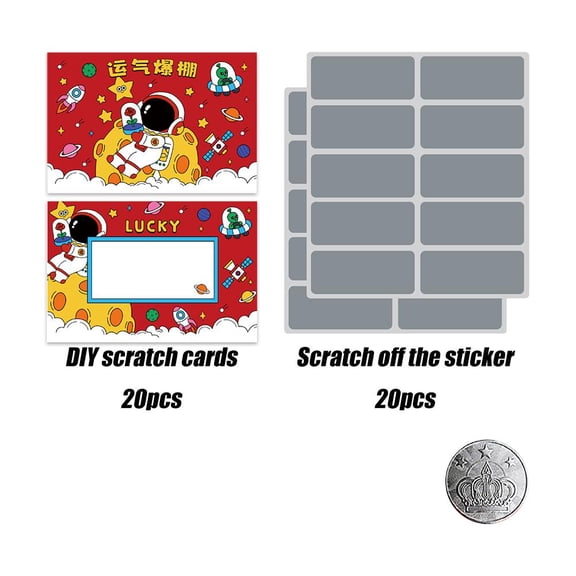NOVELAR Festive Red Scratch Cards, 20 Count with Gold Designs, Interactive Fun for Holiday Games and Gift Exchanges
