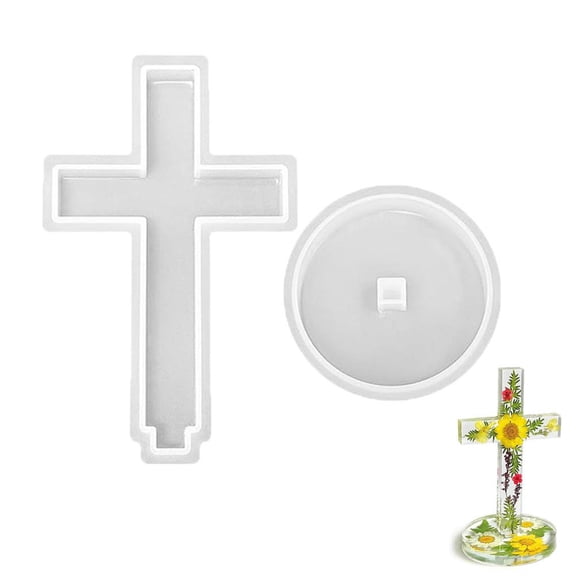 NOVELAR Flexible Silicone Cross and Base Mold, 5.39 in Height for Resin Casting, Easy Demolding for Custom Religious Art, Perfect for DIY Craft Projects and Keepsakes