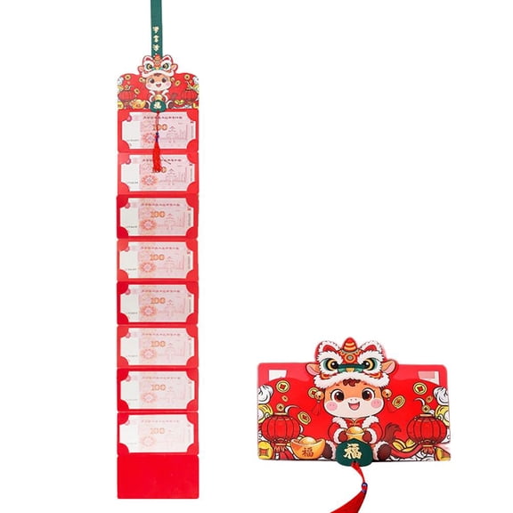 NOVELAR Folding Red Paper Envelope with Cartoon Horse, 9.46 in Long, Thickened Quality for Durability, Ideal for Spring Festival Celebrations and Gift Money Presentation