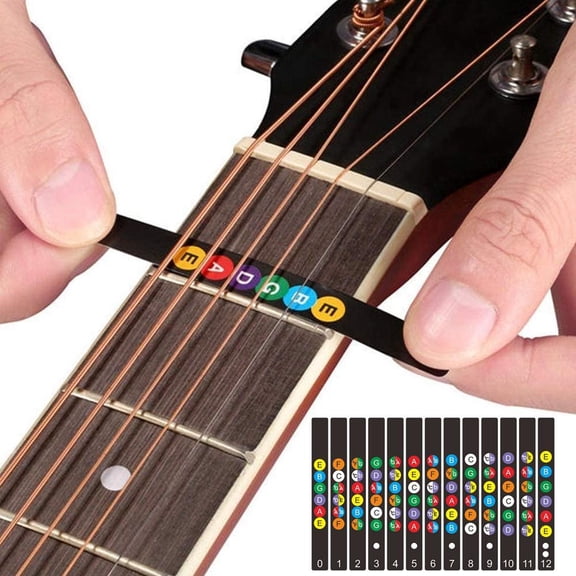 NOVELAR Fretboard Note Learning Decal, Zinc Alloy Material 3.5 in, Wear-Resistant Long-Lasting Practice Aid, Easy Application for Home Music Practice