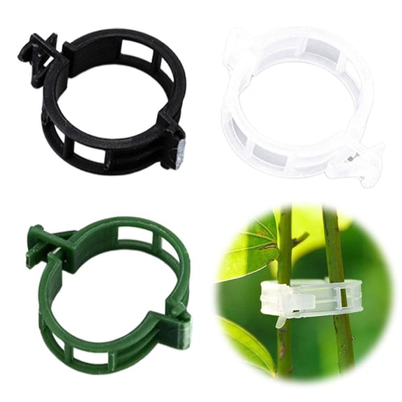 NOVELAR Gardening Vine Clips, 50-Pack, 1.18 Inch Size, UV-Resistant Plastic Clamps, Promotes Healthy Growth for Climbing Plants and Poles