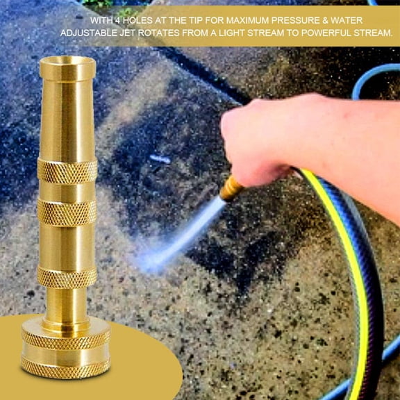 NOVELAR Heavy-Duty Brass High-Pressure Nozzle, 3/4 Inch Water Connection, Provides Maximum Spray Power for Car Washing and Driveway Cleaning