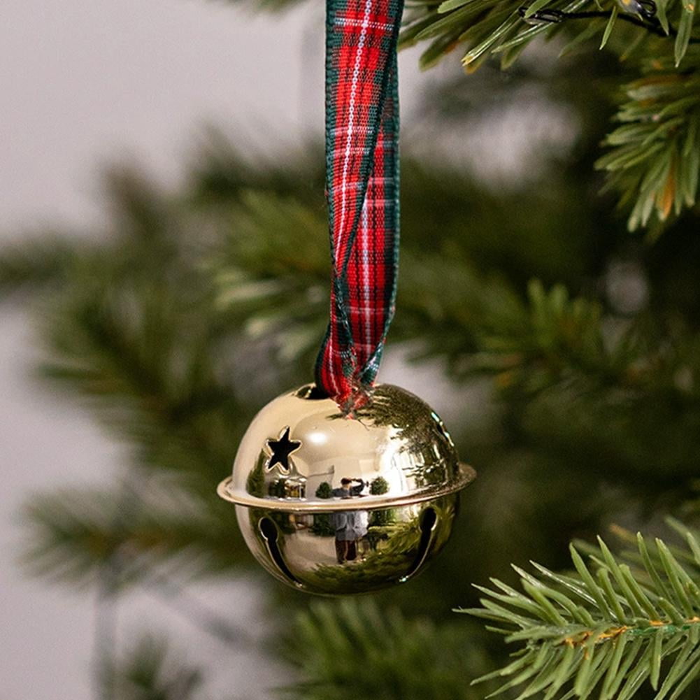 NOVELAR Holiday Bell Decorations, Iron Bells with Pre-Attached Ribbons ...