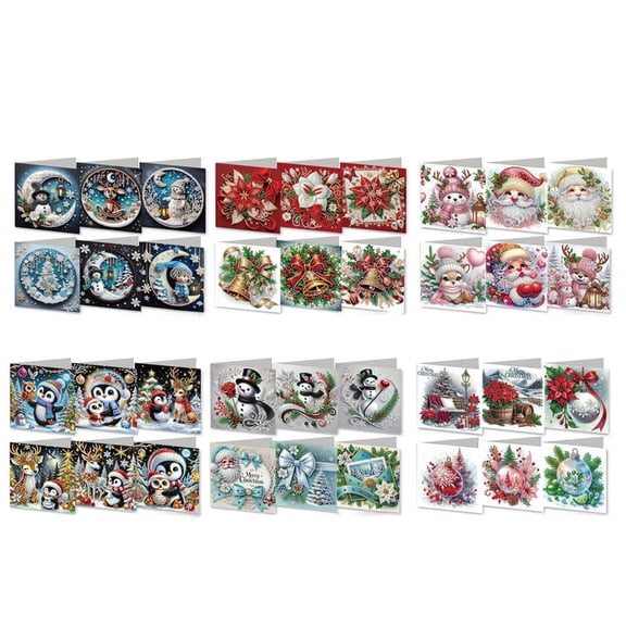 NOVELAR Holiday Crafting Kit, 6 Paper Postcards 5.85x11.7 in, Safe and Simple DIY Project, Perfect for Personalizing Christmas Decor and Handmade Gifts