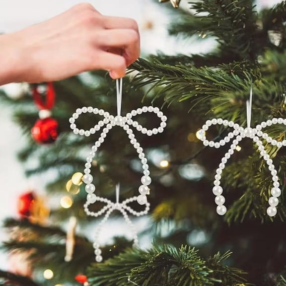 NOVELAR Holiday Ribbon Bows, 6-Pack, 3.54 in Square, Elegant Festive Decor, Great for Home Decor and Christmas Tree Ornaments