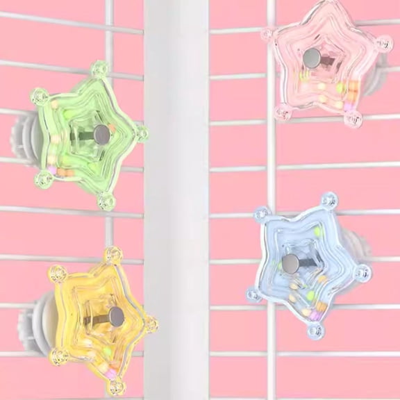 NOVELAR Interactive Bird Toy, 3.15 inch Plastic Star with Sound Beads, Promotes Activity and Alleviates Stress, Decorative Cage Accessory for Pet Birds