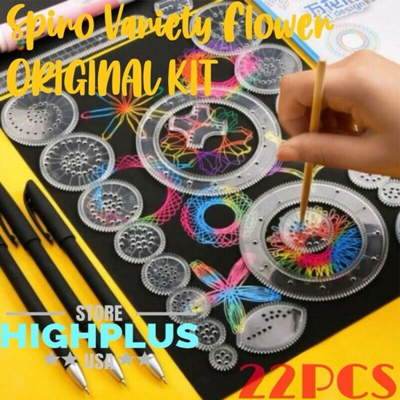 NOVELAR Kids' Visual Art Toy, 22-Piece Drawing Set with Instructions, Draws Complex Geometric Patterns, Great for Creative Playtime