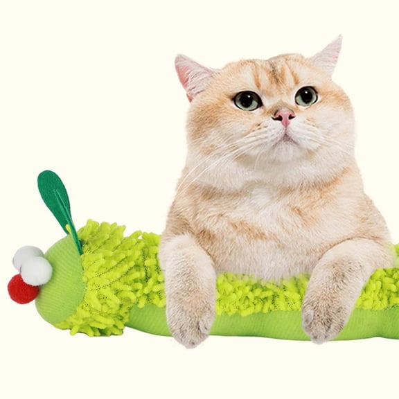 NOVELAR Lifelike Caterpillar Toy for Cats, 9 in Soft Plush, Encourages Physical Fitness and Interactive Play, Ideal for Indoor Training and Rewards