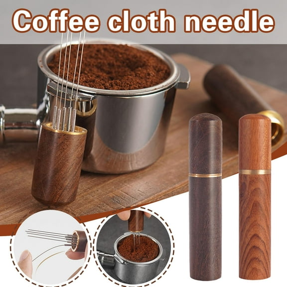 NOVELAR Manual Espresso Distributor Tool, Sandalwood Handle & Steel Base, Level Coffee Grounds in Portafilter, Improve Consistency for Home Brewing