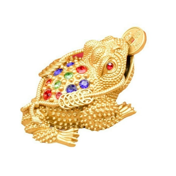 NOVELAR Metal Golden Toad Statue, 2.05 in Wide, Symbolizes Prosperity and Luck, Office Desk Decoration or Collectible Craft