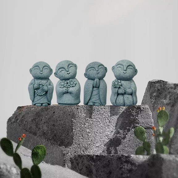 NOVELAR Mini Zen Monk Sculpture, 2.56 in Height, Promotes Relaxation and Positive Energy, Great Gift for Housewarming or Yoga Studio Decoration