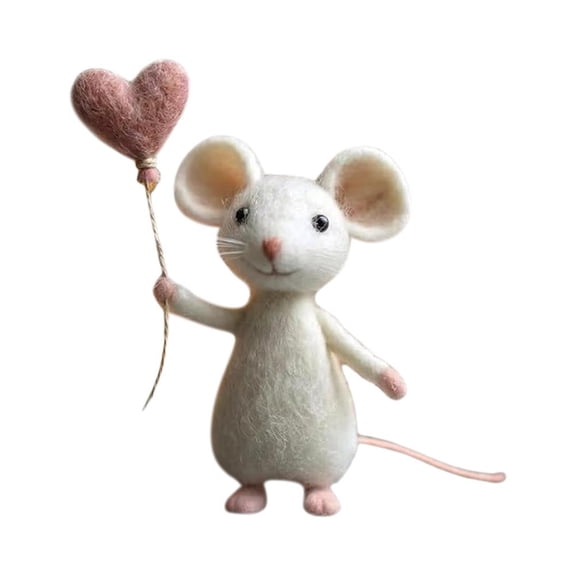 NOVELAR Miniature Felt Mouse Figurine, 3.15 Inches High, Whimsical Accent for Nursery or Office, Ideal as a Thoughtful Gift