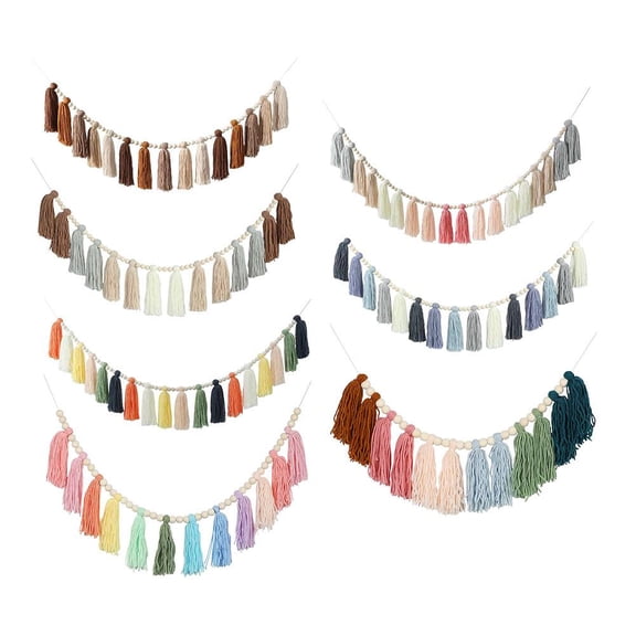 NOVELAR Multi-Color Rope and Bead Wall Decoration, 43.3 in, Easy to Hang for Instant Room Makeover, Great for Bedroom, Patio, or Holiday Celebrations