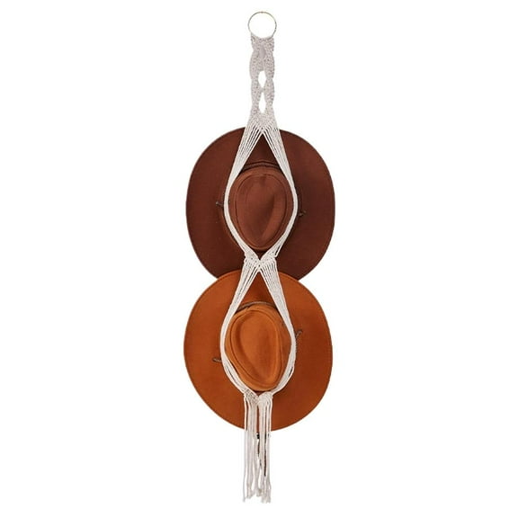 NOVELAR Multi-Layer Hat Hanger, 57 Inch Tall Bohemian Style Wall Decor, Display Wide Brim Hats Without Drilling