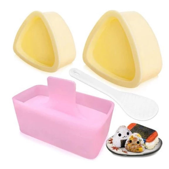 NOVELAR Onigiri Mold Set with 3 Molds and Spoon, Reusable and Dishwasher Safe, Great for Making Creative Rice Balls and Snacks