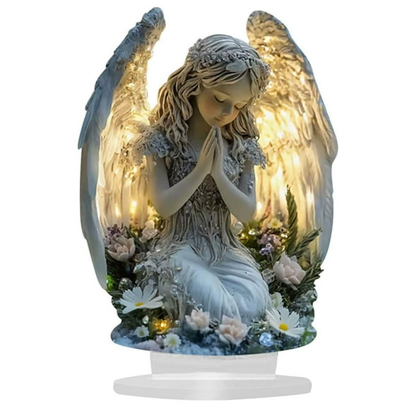 NOVELAR Outdoor Angel Figurine, 6.7 x 7.9 in, Weather-Resistant for Year-Round Elegance, Creates a Peaceful Ambiance in Gardens