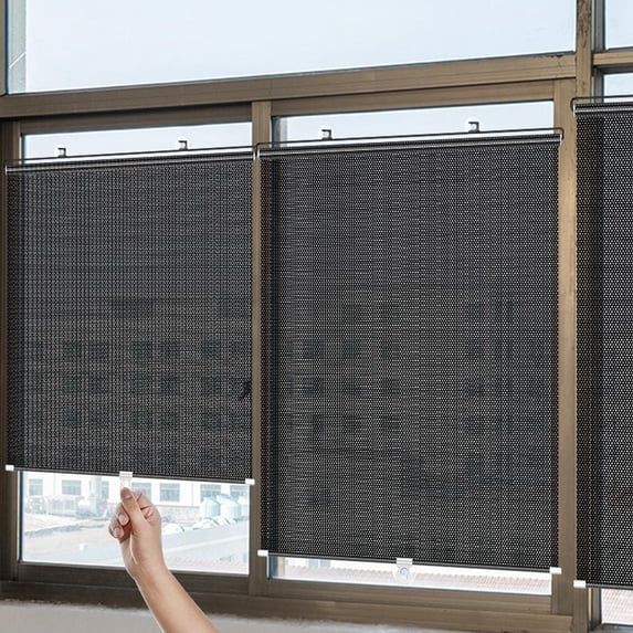 NOVELAR PVC Blackout Shade Curtain, Two Sizes Up to 49 in Long, Easy Install with Suction Cups, For Light Control in Any Room