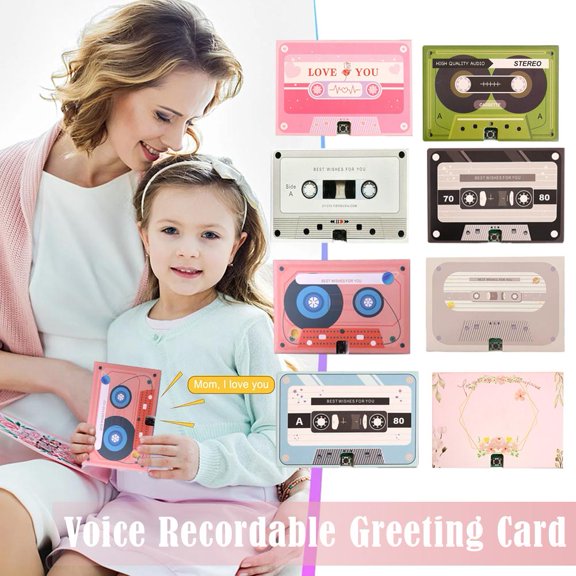 NOVELAR Personalized Audio Message Card, Record Up to 60 Seconds, Retro Tape Keepsake for Special Occasions & Gifting