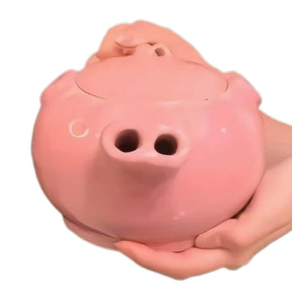 NOVELAR Pink Ceramic Kettle Set, 1 Quart Pot & 10 oz Cup with Anti-Scald Handle, Excellent Heat Retention for Safe, Easy Pouring, Ideal for Family Kitchen Use