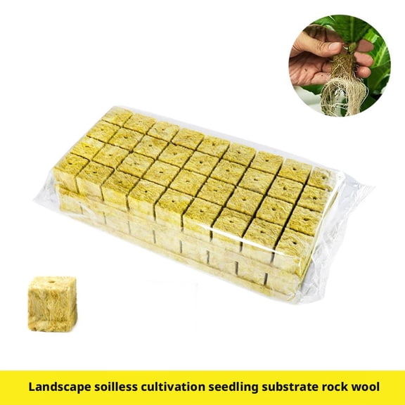 NOVELAR Plant Starter Cubes for Hydroponics, 1x1x1 Inch Rock Wool, Improves Crop Yields with Efficient Aeration, Suitable for Greenhouse Growing and Automated Systems