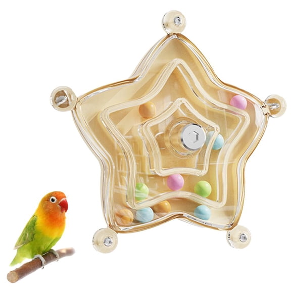 NOVELAR Plastic Bird Toy, 3.15 inch Star Shape with Colorful Beads, Encourages Foraging and Reduces Boredom, Cage Mountable for Parakeets and Cockatiels