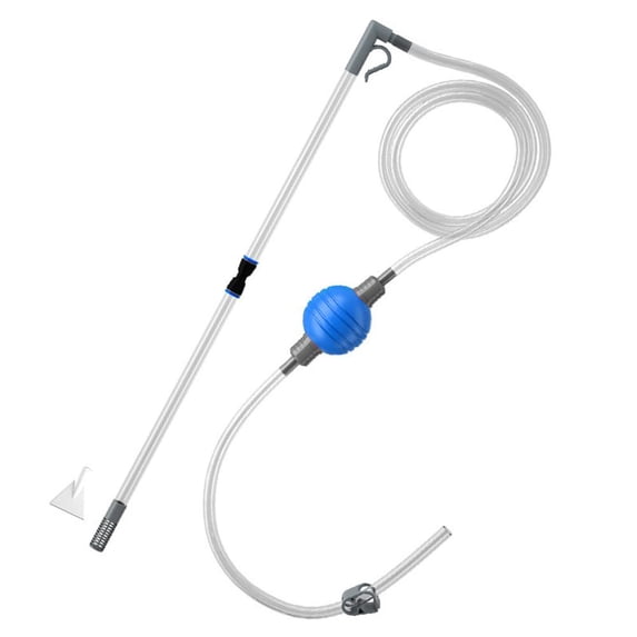 NOVELAR Plastic Fish Tank Siphon Cleaner, Dual 75-Inch and 86-Inch Tubes, Leak-Proof Water Replacement, for Cleaning Aquarium Substrate