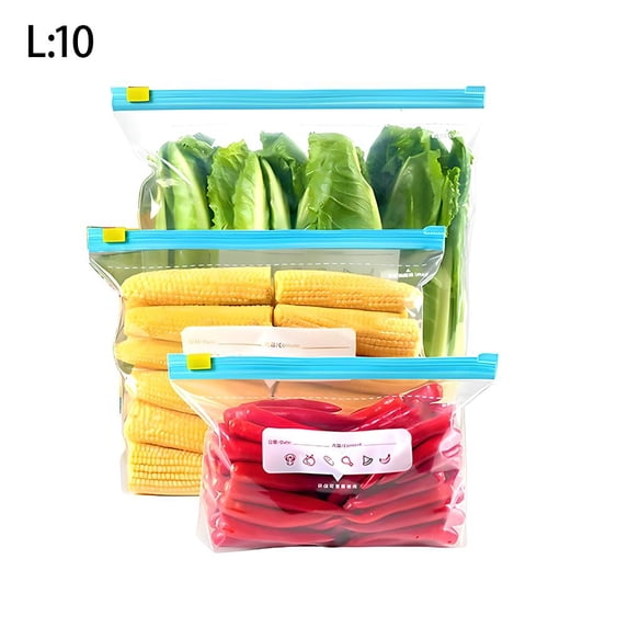 NOVELAR Plastic Freezer Storage Bags with Labels, 9x5.9 in Medium Size, Waterproof & Odor-Blocking Seal, Preserve Meals, Snacks & Ingredients Efficiently