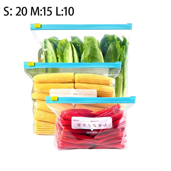 NOVELAR Plastic Freezer Storage Bags with Labels, 9x5.9 in Medium Size, Waterproof & Odor-Blocking Seal, Preserve Meals, Snacks & Ingredients Efficiently