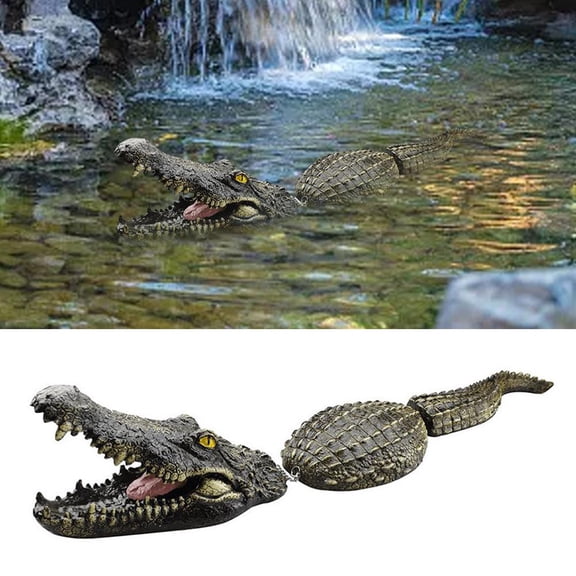 NOVELAR Pool and Pond Alligator Scarecrow, 31.5 Inch Floating Decoy, Keeps Predators Away from Fish, Fun Outdoor Lawn and Terrace Toy