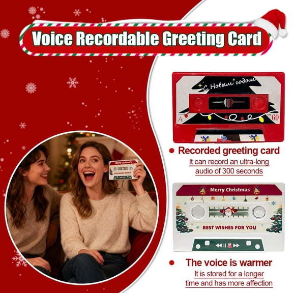 NOVELAR Recordable Message Card, 5-Minute Audio for Personal Wishes, Easy for Kids and Seniors to Create Emotional Family Connections